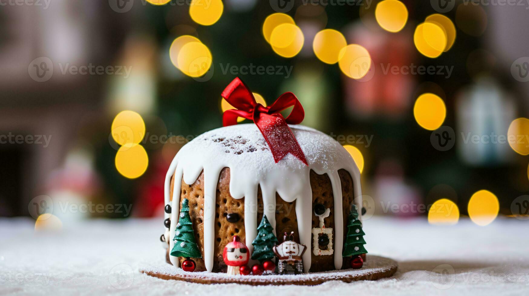 ai génératif proche en haut coup de Noël biscuits avec magnifique décorations photo