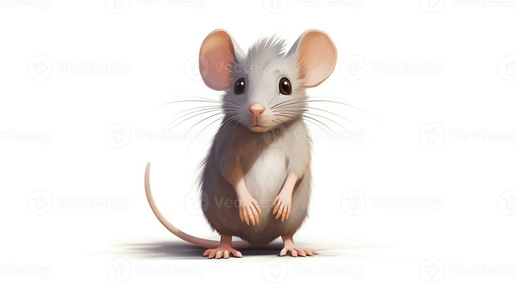 une mignonne peu rat dans vecteur style. génératif ai photo