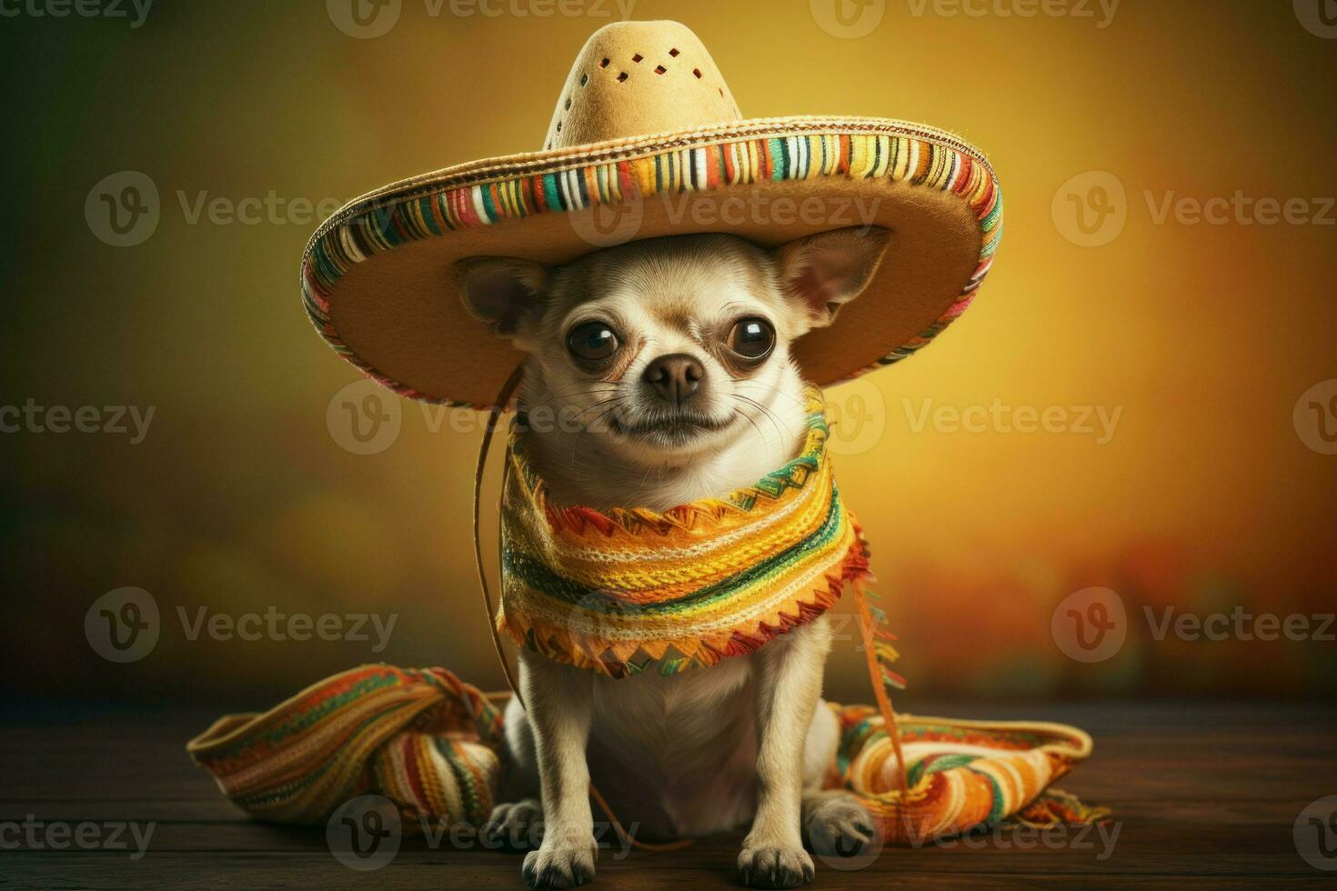 espiègle mignonne chien sombrero. produire ai photo