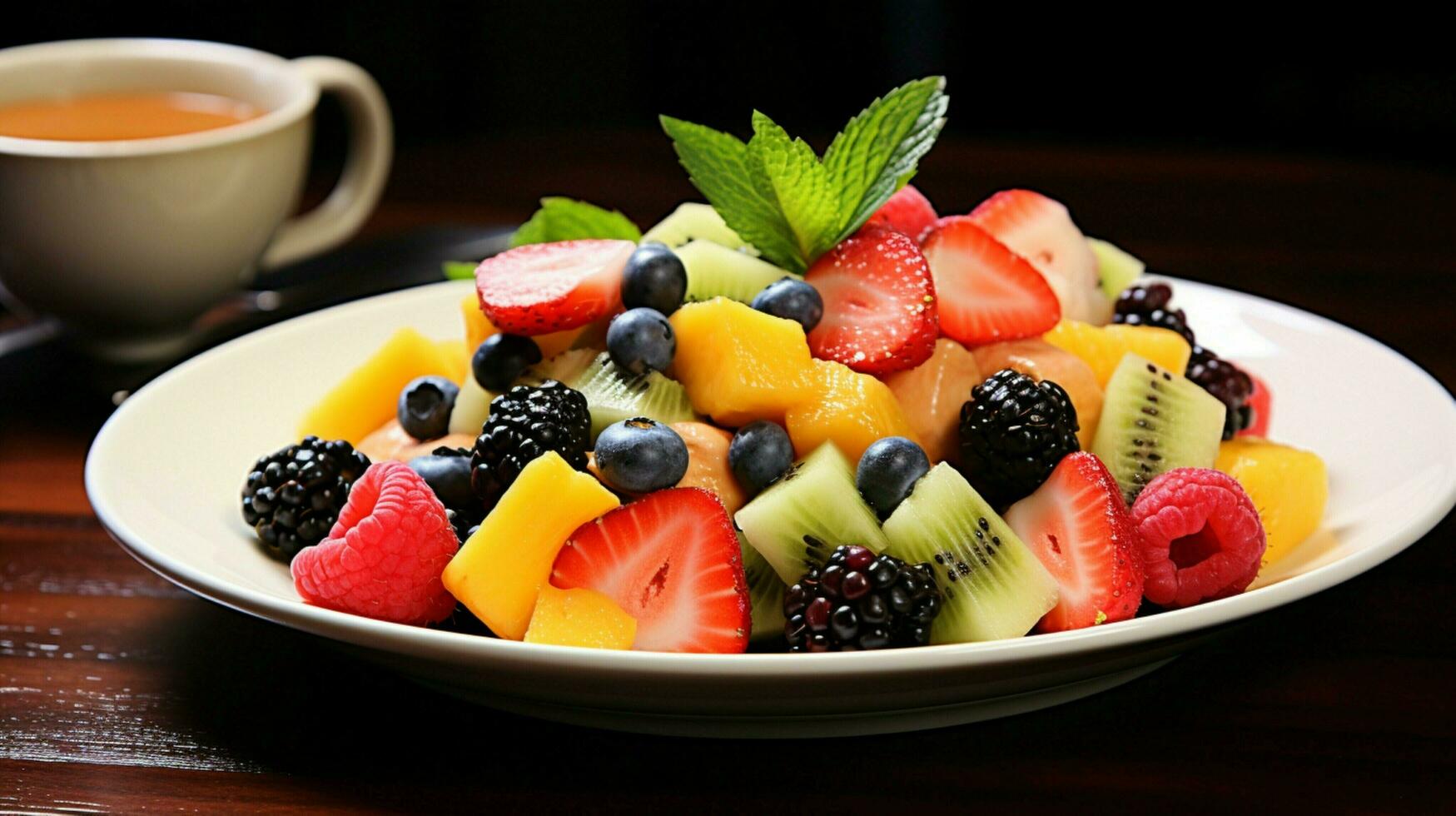 Frais fruit salade une en bonne santé gourmet délice photo