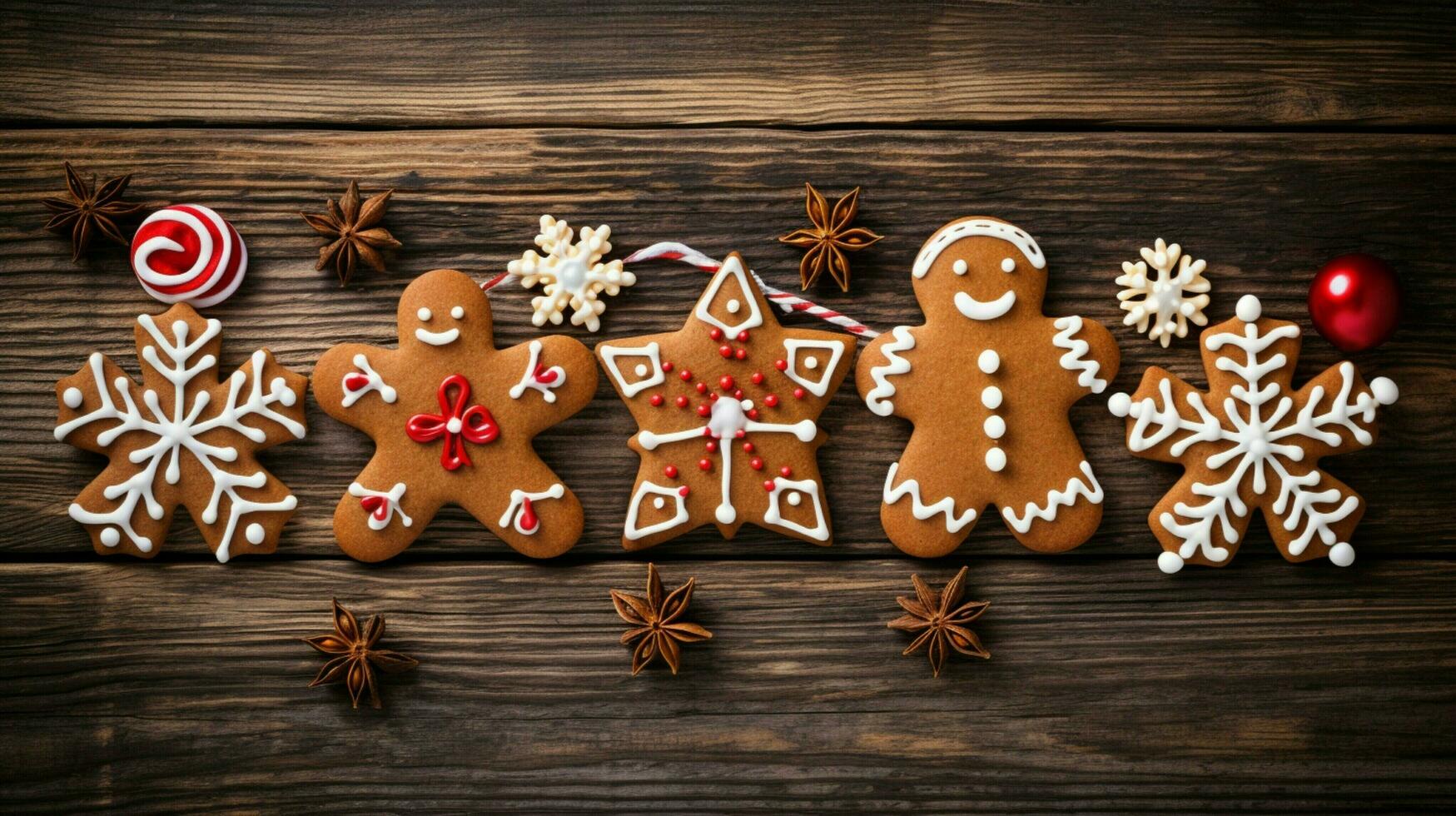 fait maison pain d'épice biscuits avec bonbons canne décoration photo