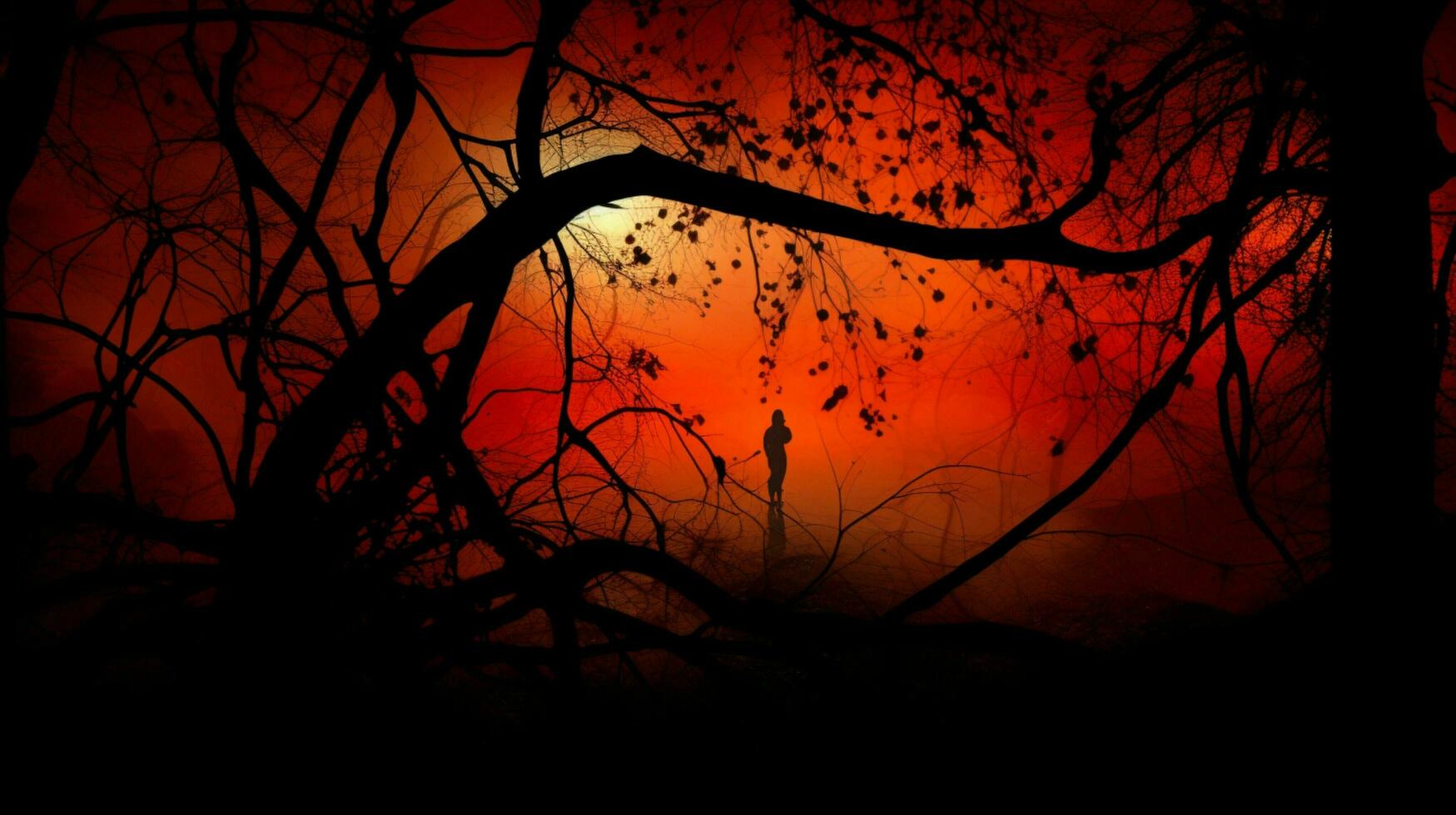 la nature effrayant silhouette vitrines l'automne vibrant couleurs photo