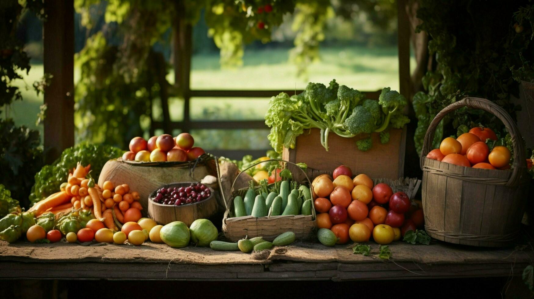 biologique ferme récoltes Frais fruit et des légumes photo