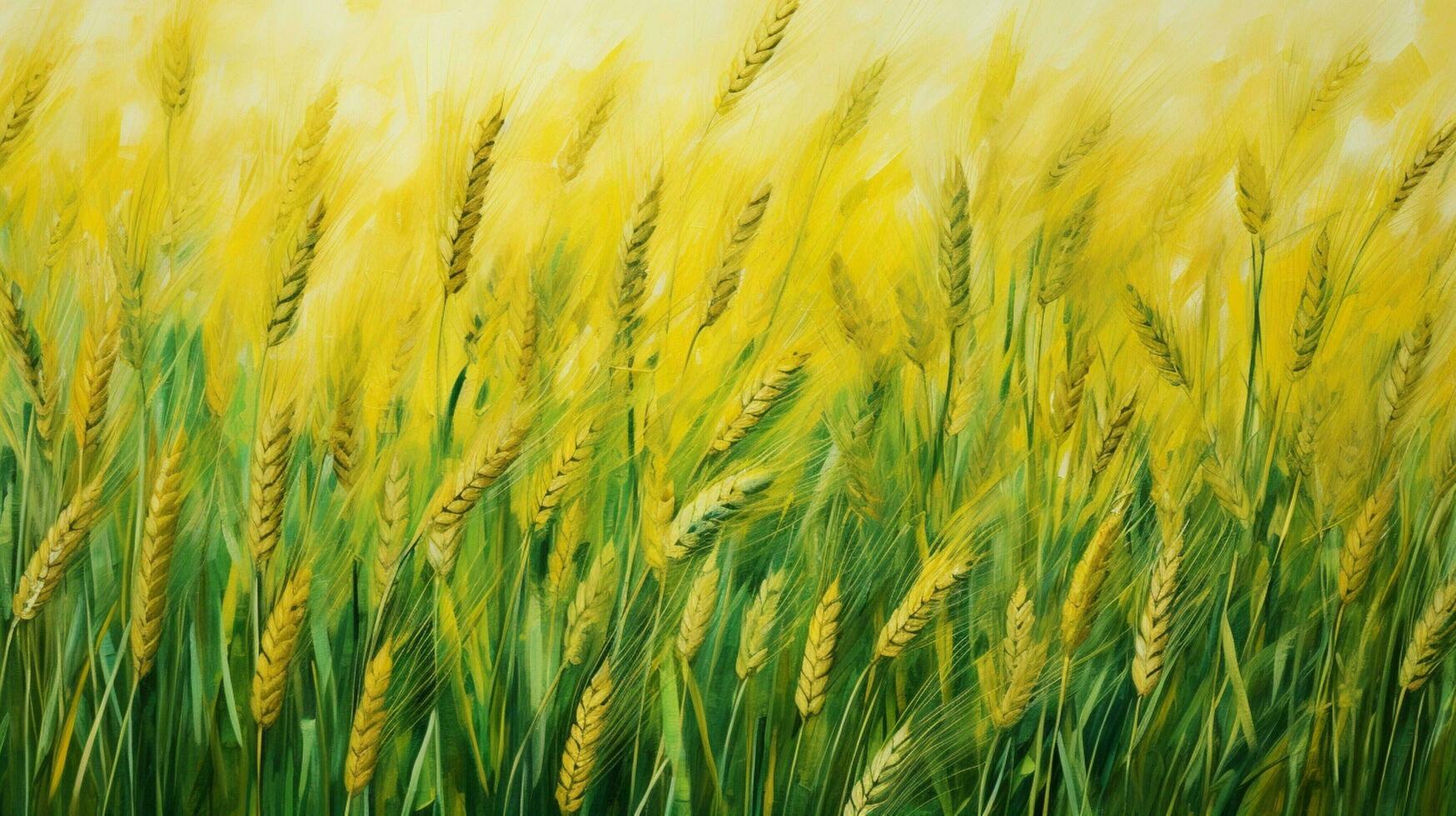 mûr blé dans Prairie vert et Jaune photo