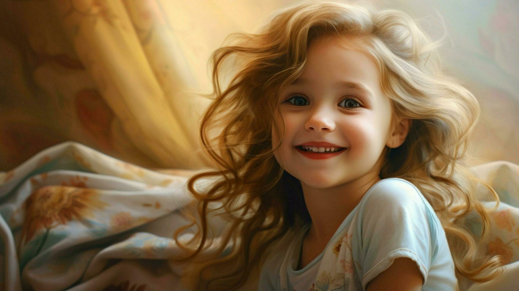 souriant enfant mignonne portrait de bonne humeur fille petit enfance photo