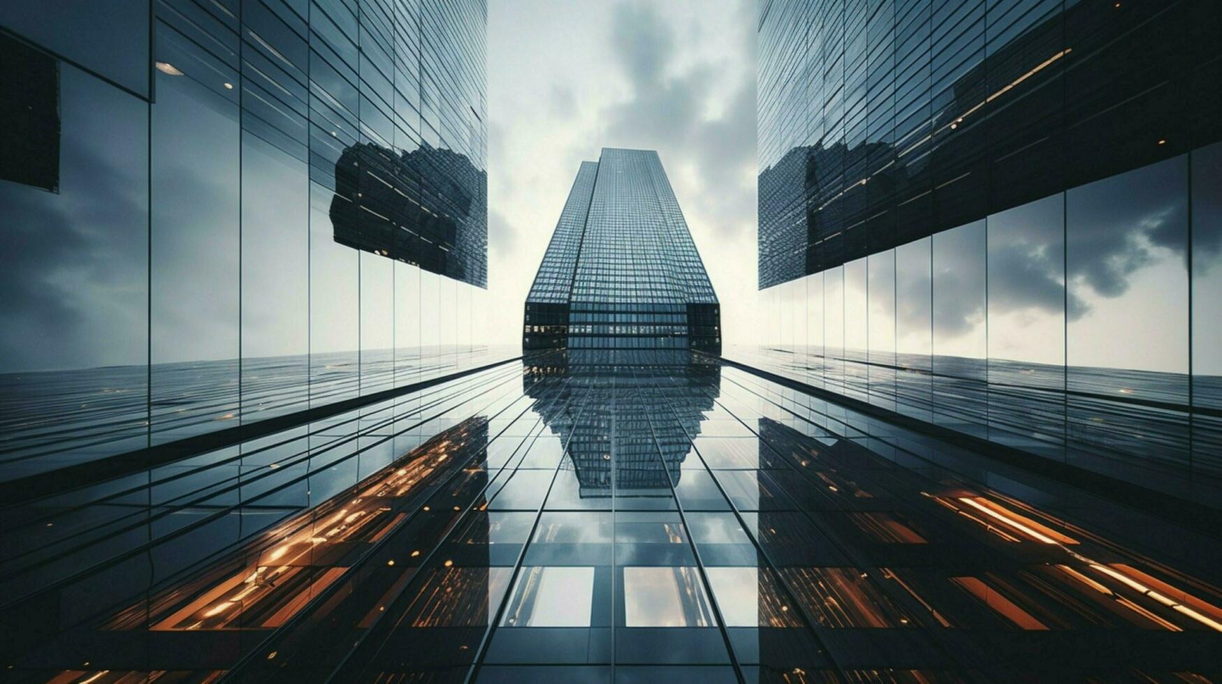 grand acier gratte-ciel reflète moderne ville la vie photo