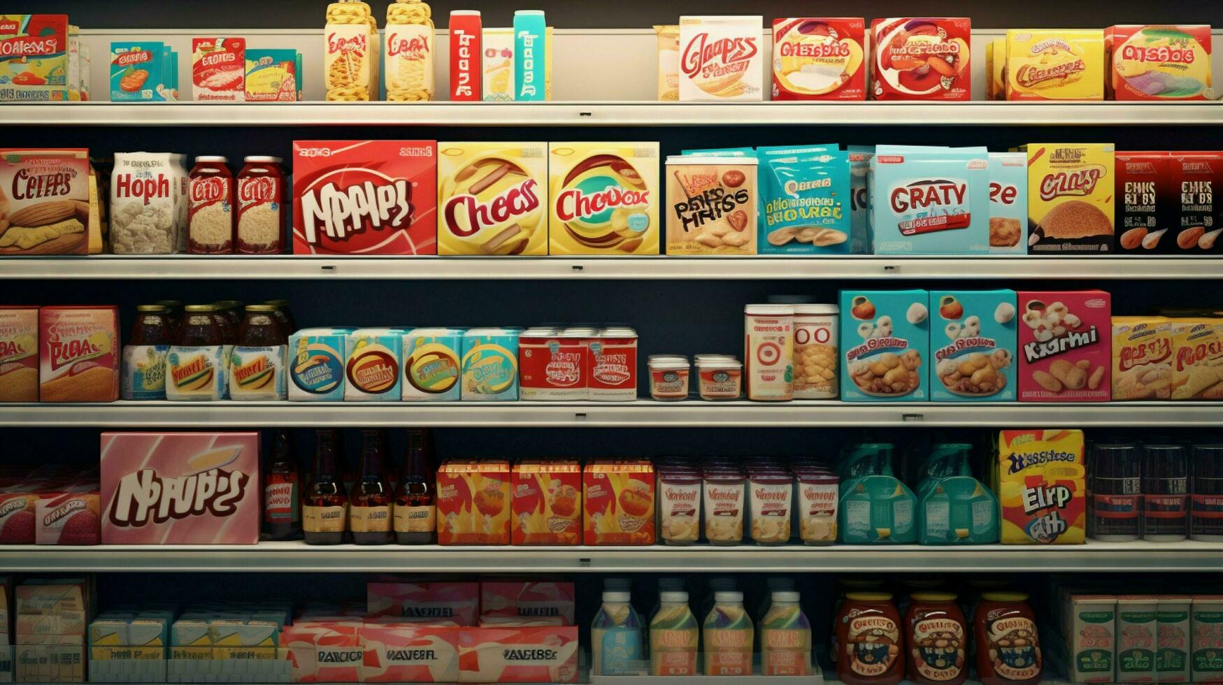 variété de marchandise sur supermarché boutique étagères photo