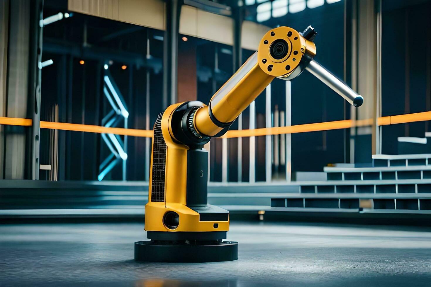 une robotique bras dans une usine paramètre. généré par ai photo