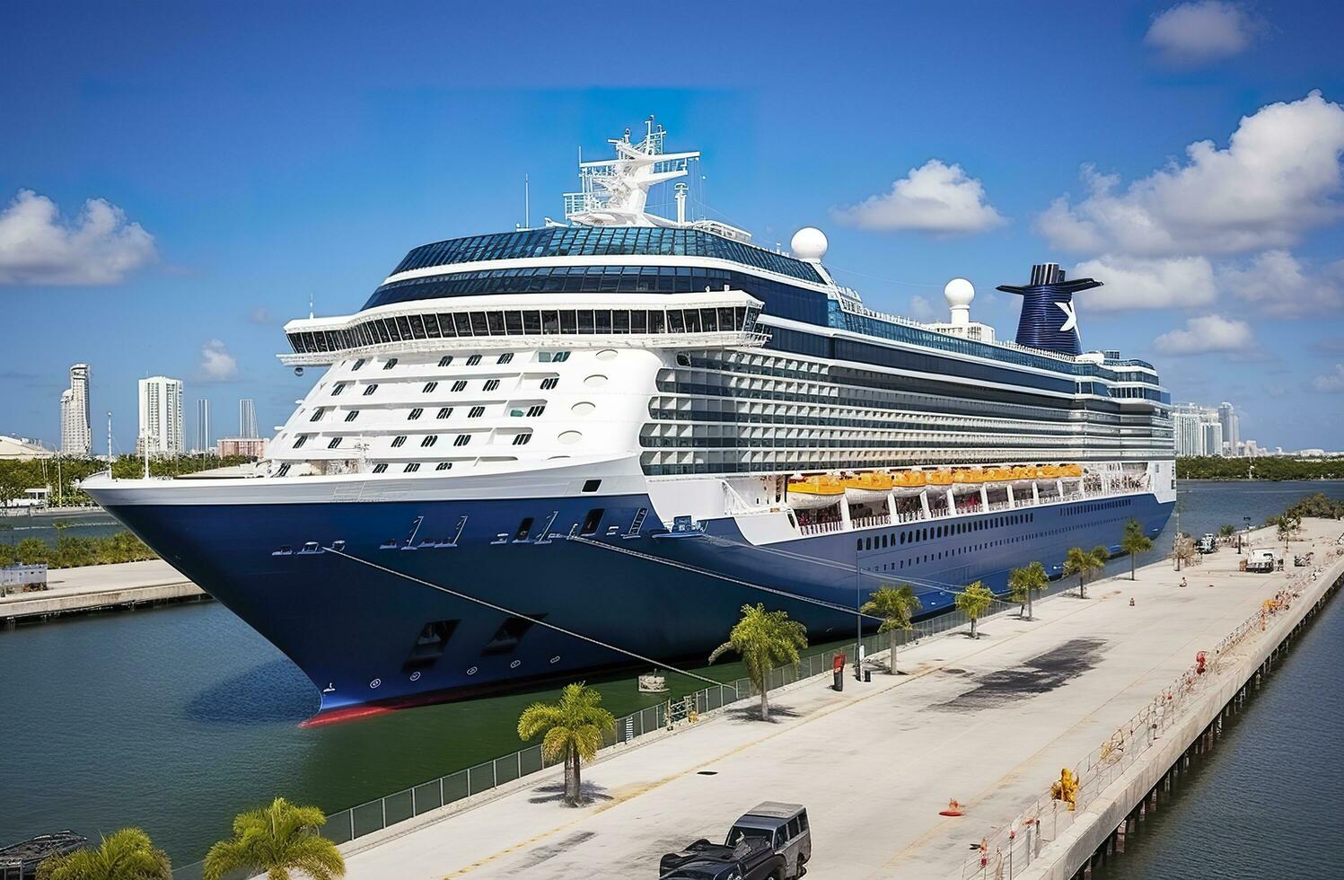 croisière navire célébrité infini amarré dans Port Everglades, pi lauderdale, Floride. génératif ai photo