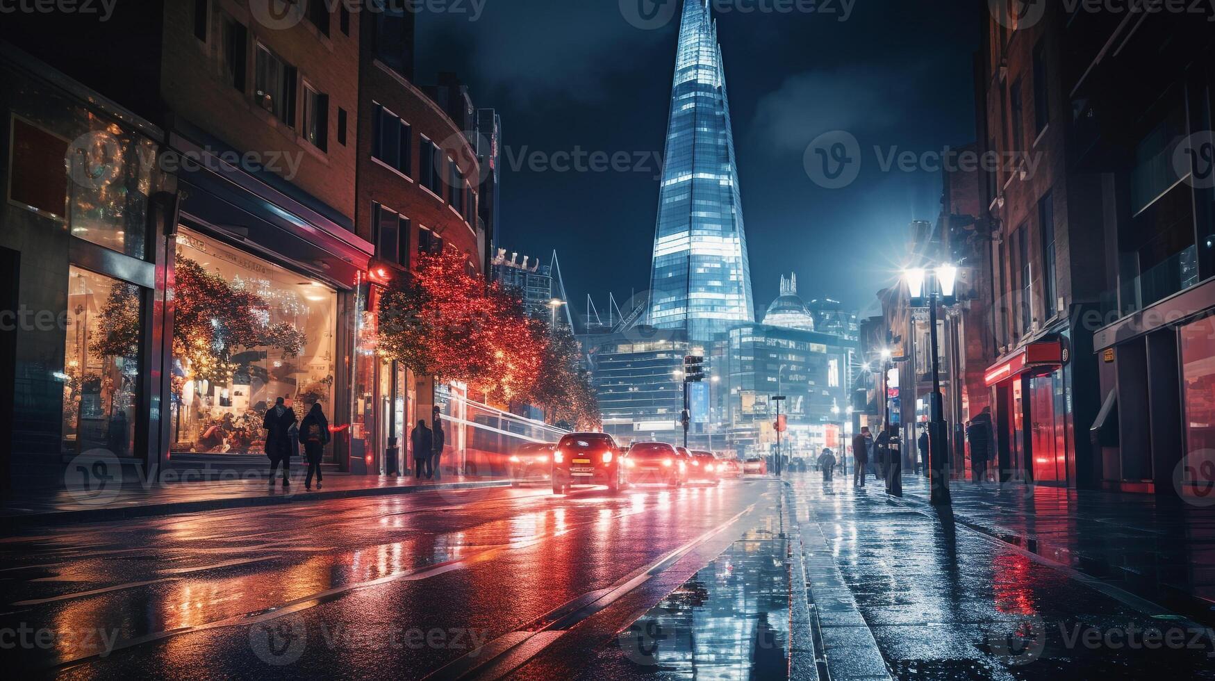 nuit vue de le tesson. génératif ai photo