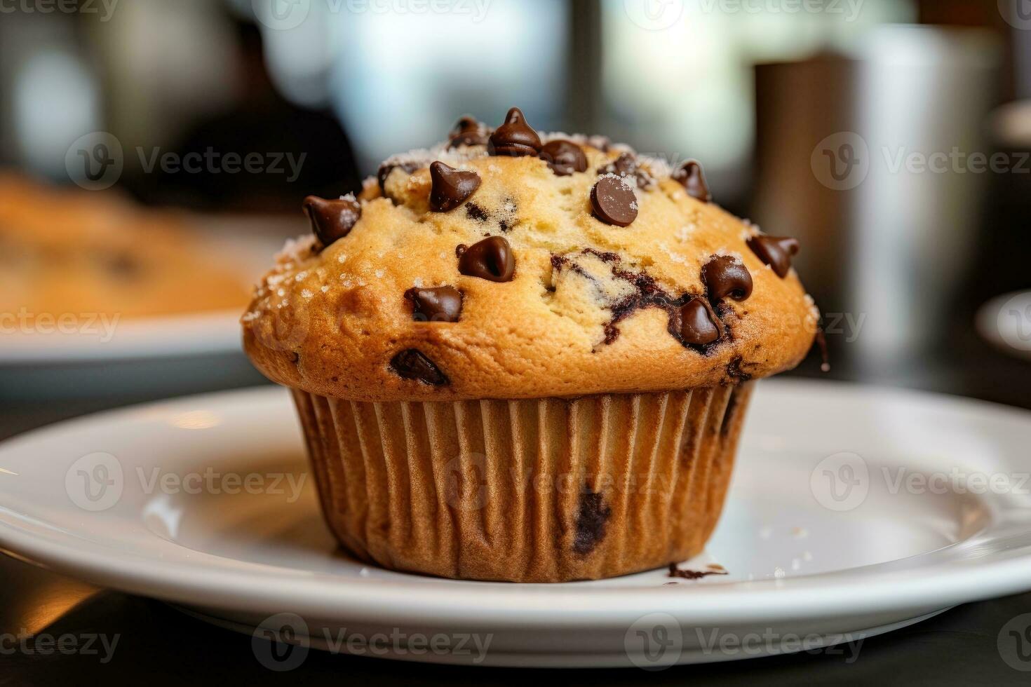 Chocolat puce muffins sur plaque. génératif ai photo