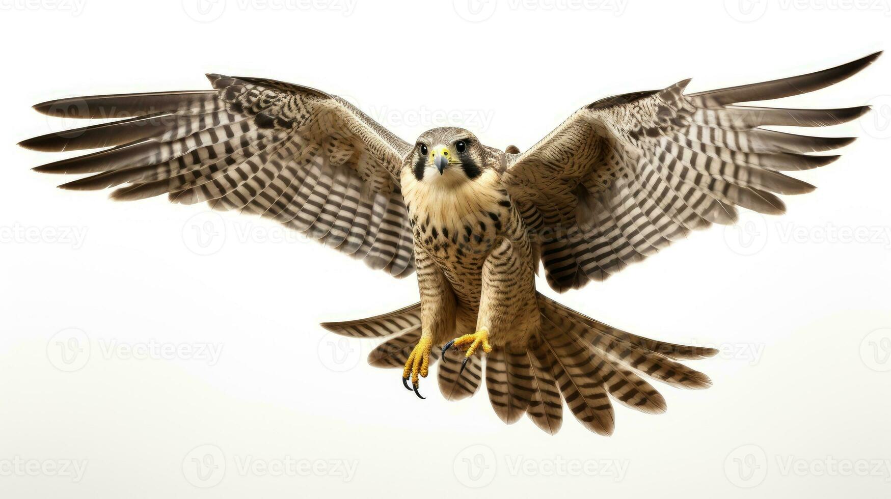 pèlerin faucon oiseau sur blanc Contexte. génératif ai photo