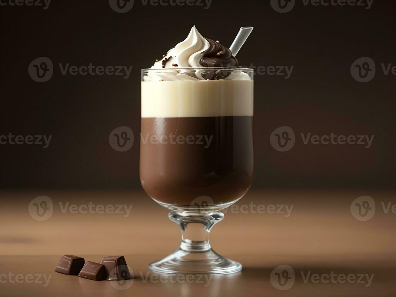 Chocolat dessert dans verre. génératif ai photo