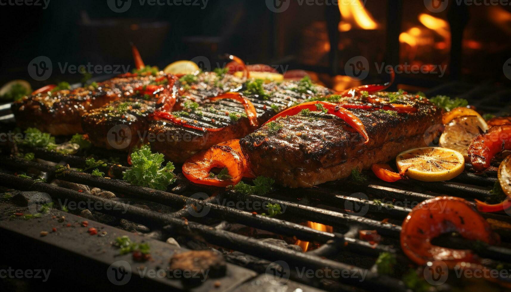 grillé Viande sur embrasé carboniser gril la grille généré par ai 25185246  Photo de stock chez Vecteezy