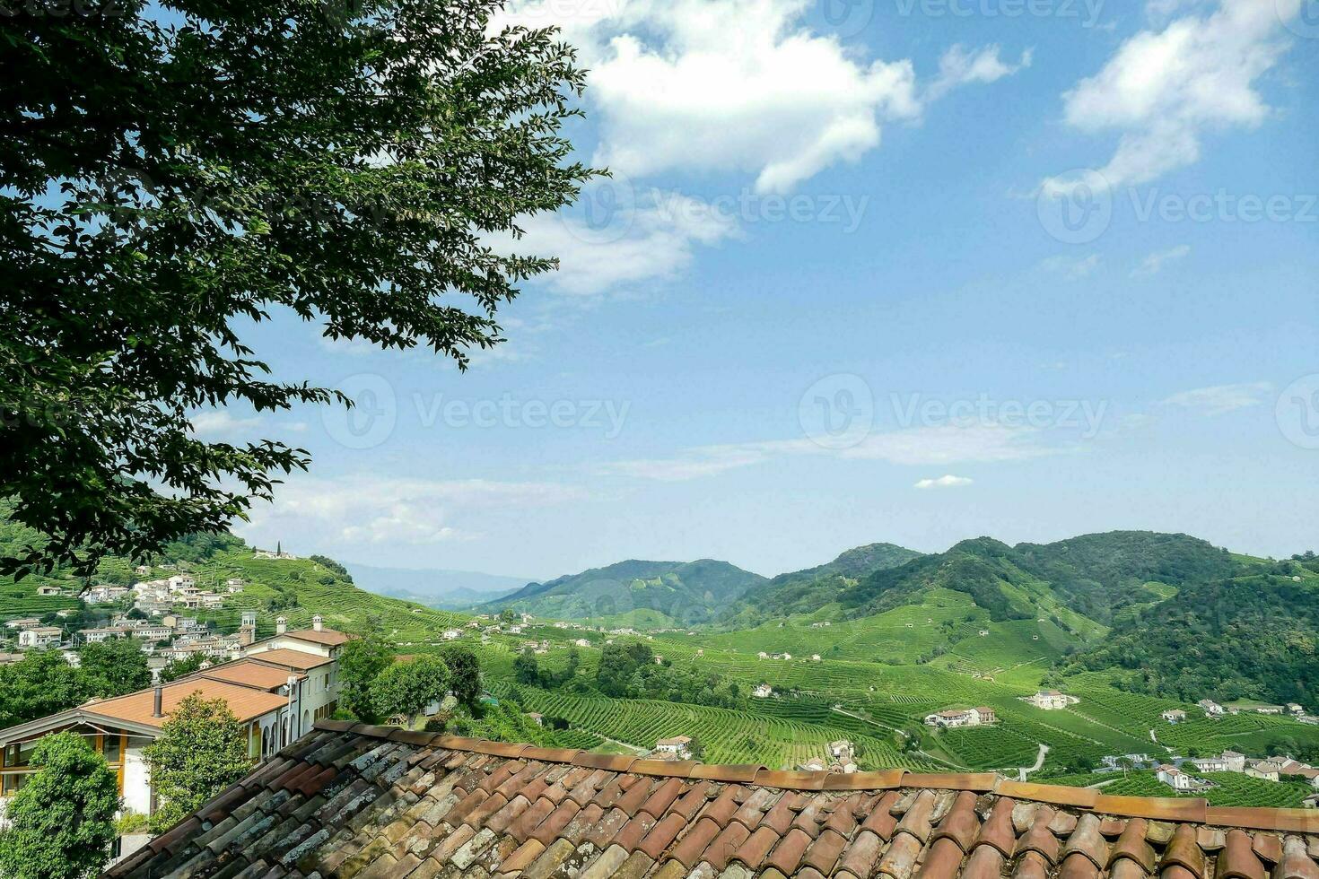 le vue de le toit de une maison dans le campagne photo