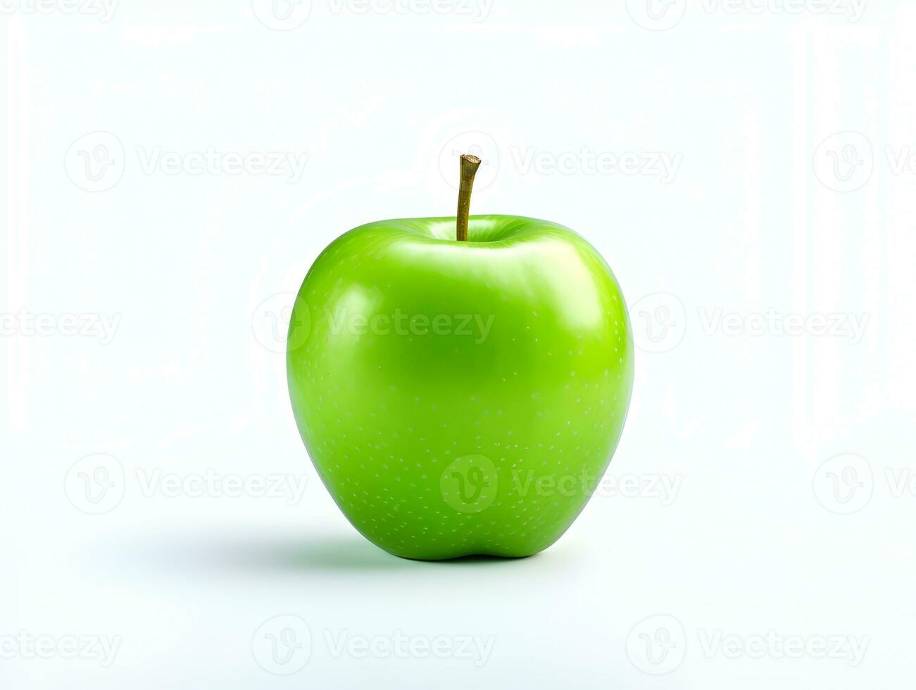 Frais vert Pomme fruit sur blanc Contexte ai génératif photo