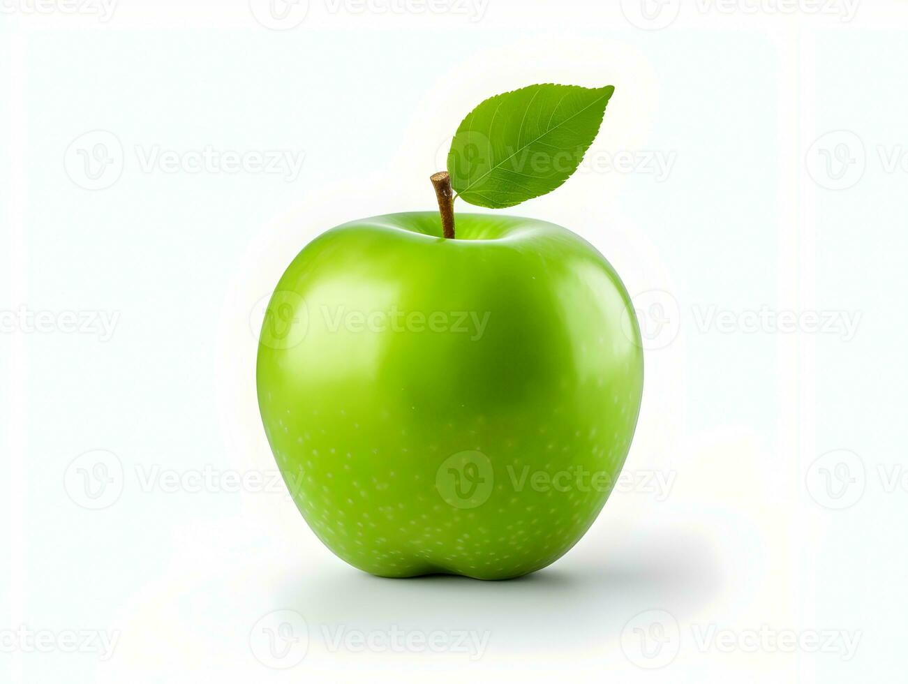 Frais vert Pomme fruit sur blanc Contexte ai génératif photo