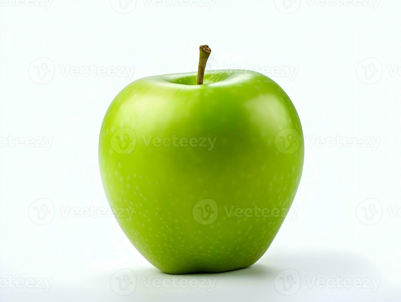 Frais vert Pomme fruit sur blanc Contexte ai génératif photo