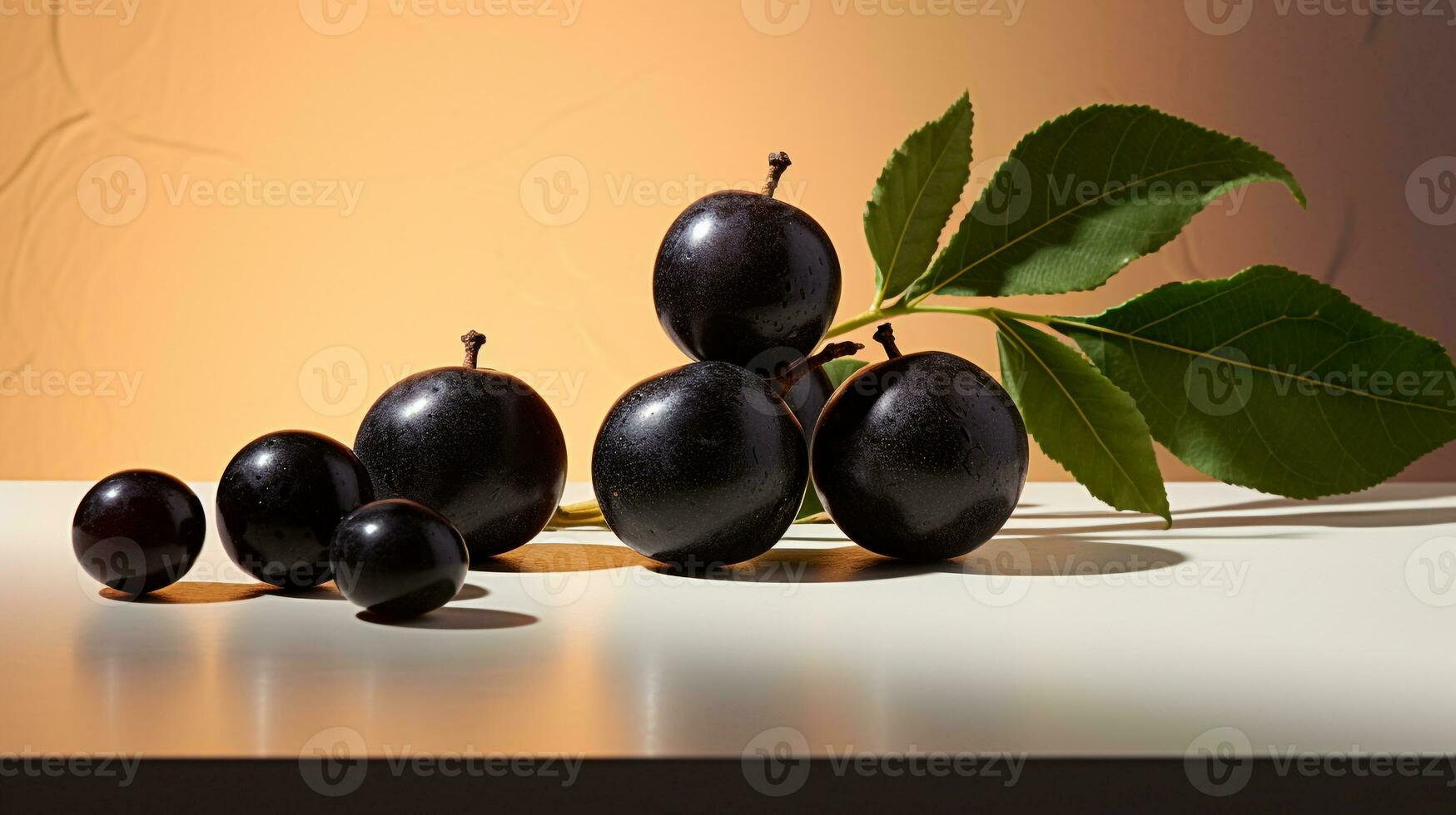 photo de jabuticaba sur une minimaliste tableau. génératif ai