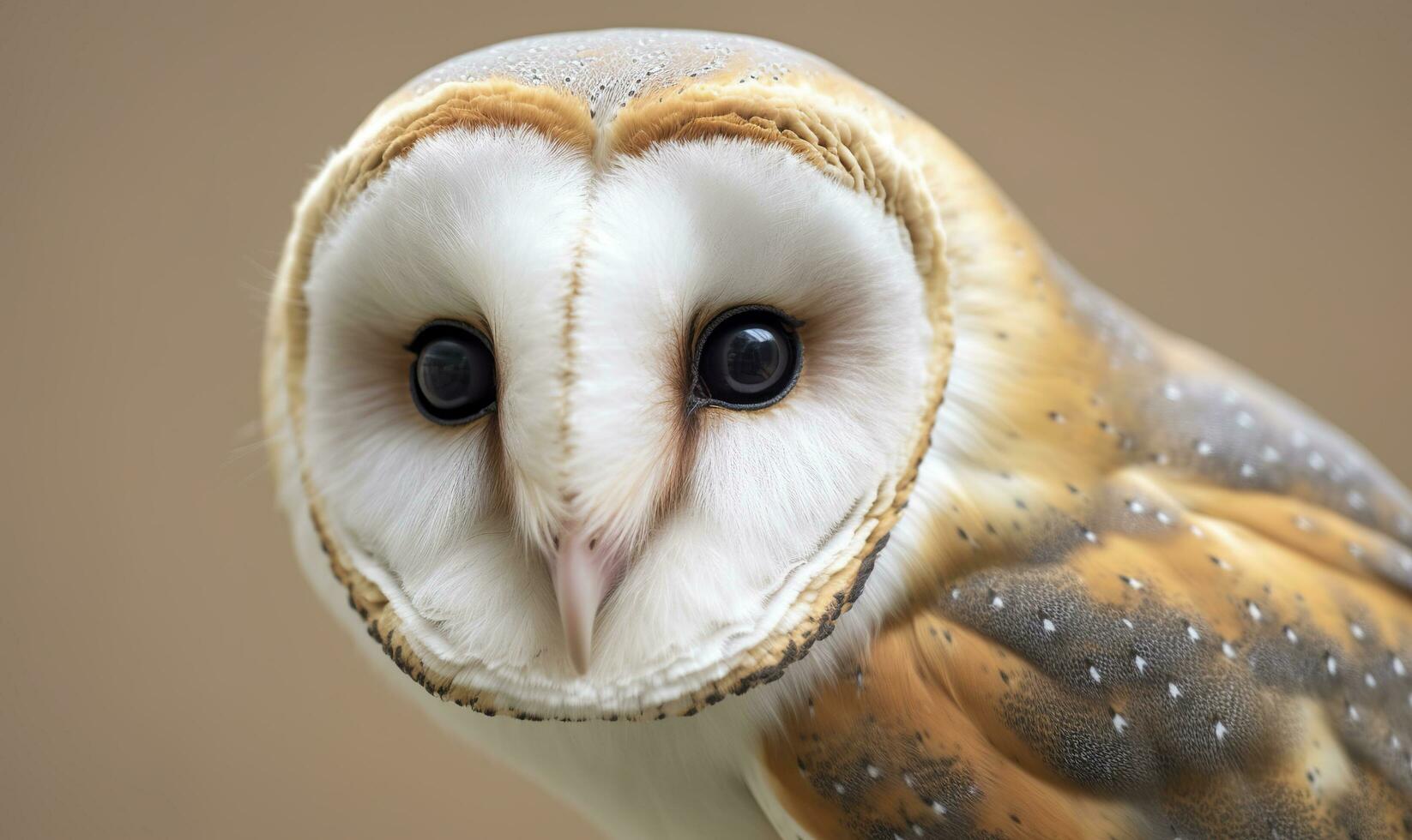 tyto Alba diriger, une commun Grange hibou. proche en haut. génératif ai photo