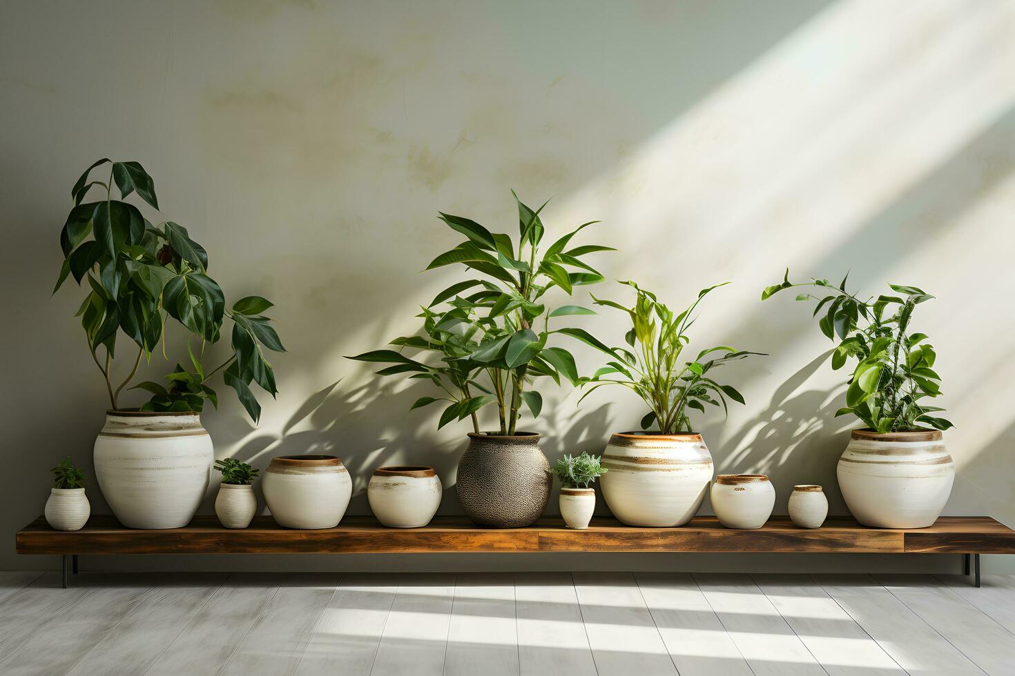 décoré les plantes et fleurs des pots pour nu ciment et grenier mur style. Accueil et Hôtel décoration idée conception. ai généré photo