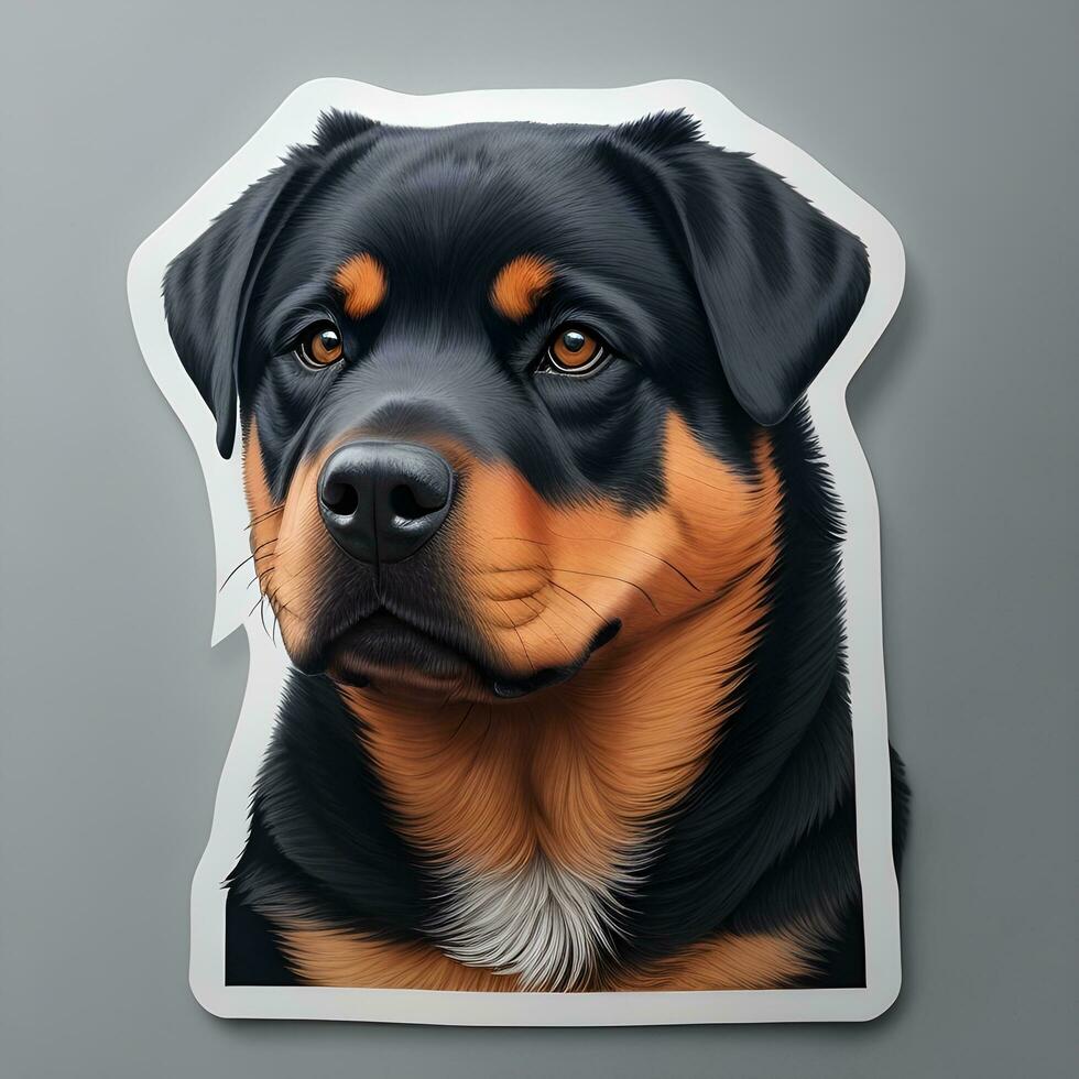 rottweiler chien autocollant vecteur art ai produire photo