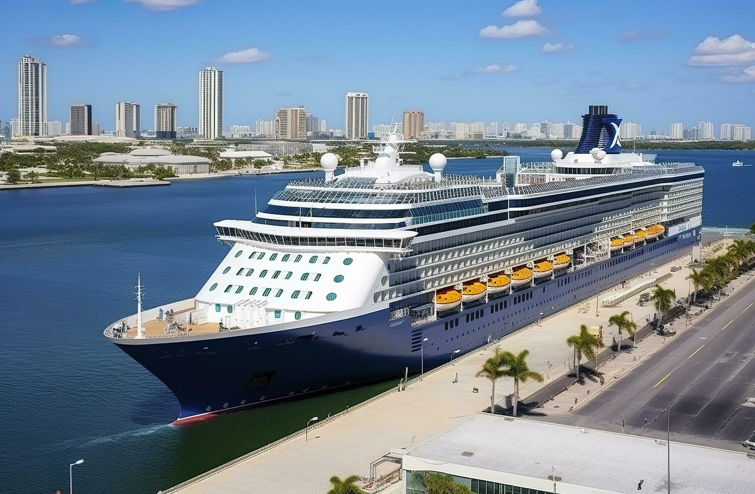 croisière navire célébrité infini amarré dans Port Everglades, pi lauderdale, Floride. génératif ai photo