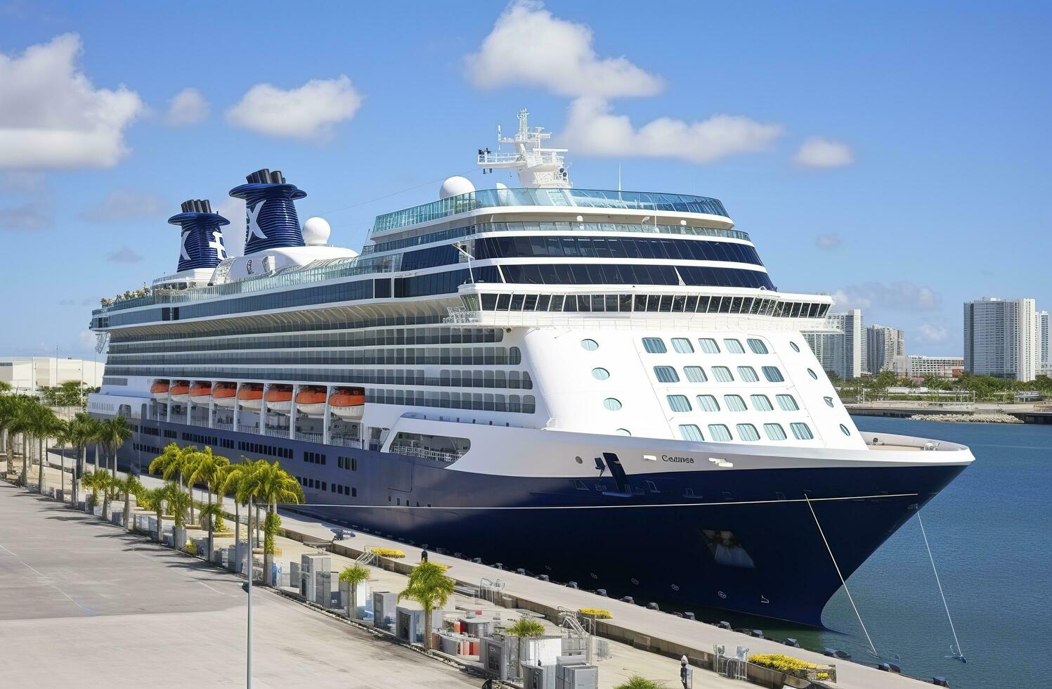 croisière navire célébrité infini amarré dans Port Everglades, pi lauderdale, Floride. génératif ai photo