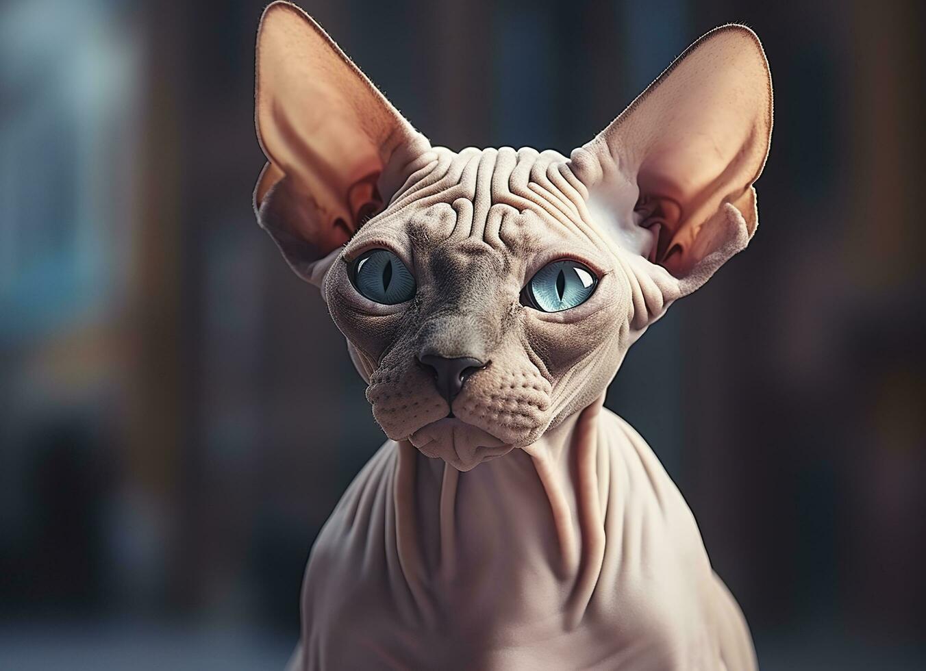 magnifique photo sphynx chat concept, contemporain Naturel et ambiance social Contexte. génératif ai