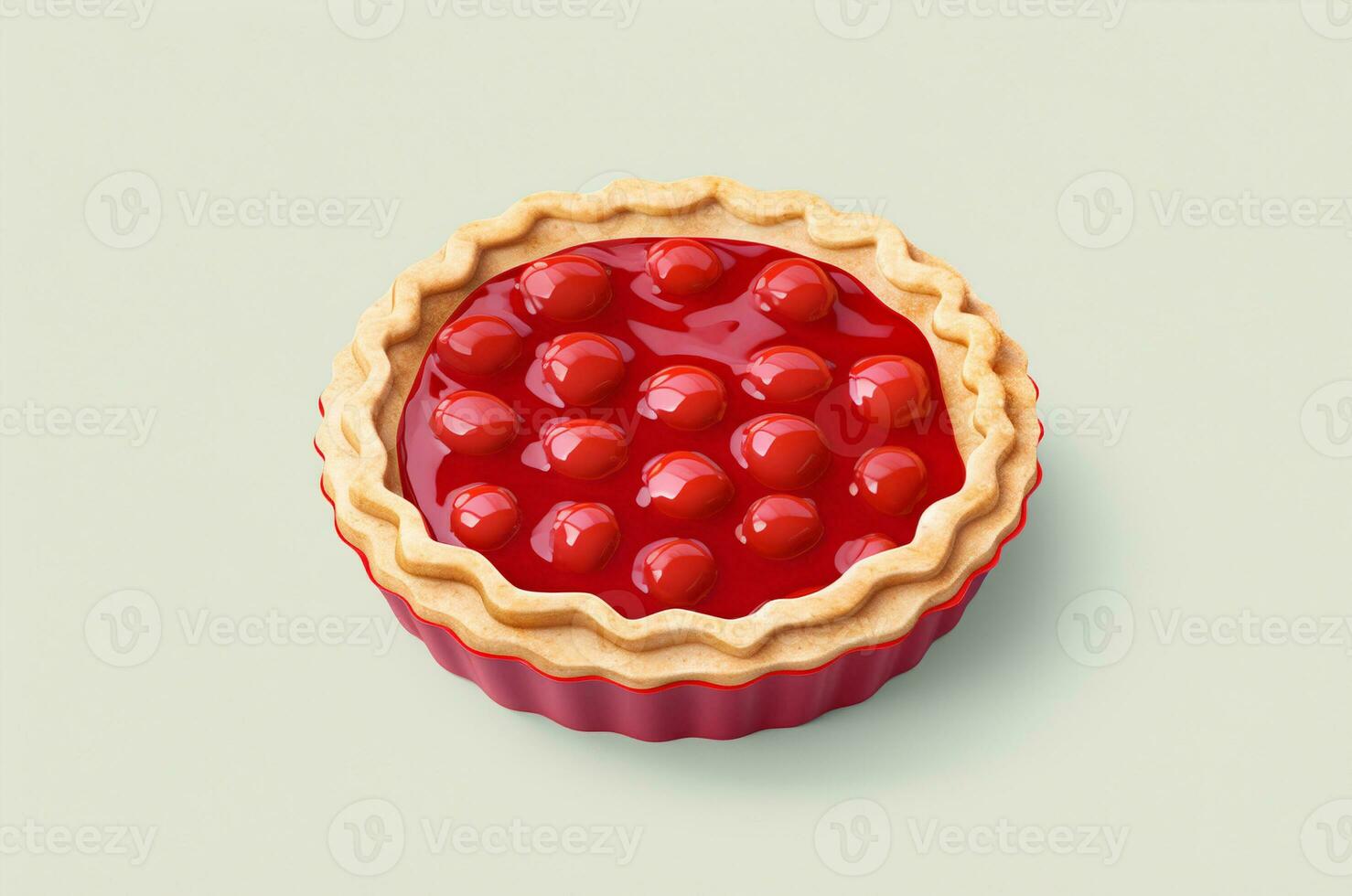 gelée Cerise 3d tarte. génératif ai photo