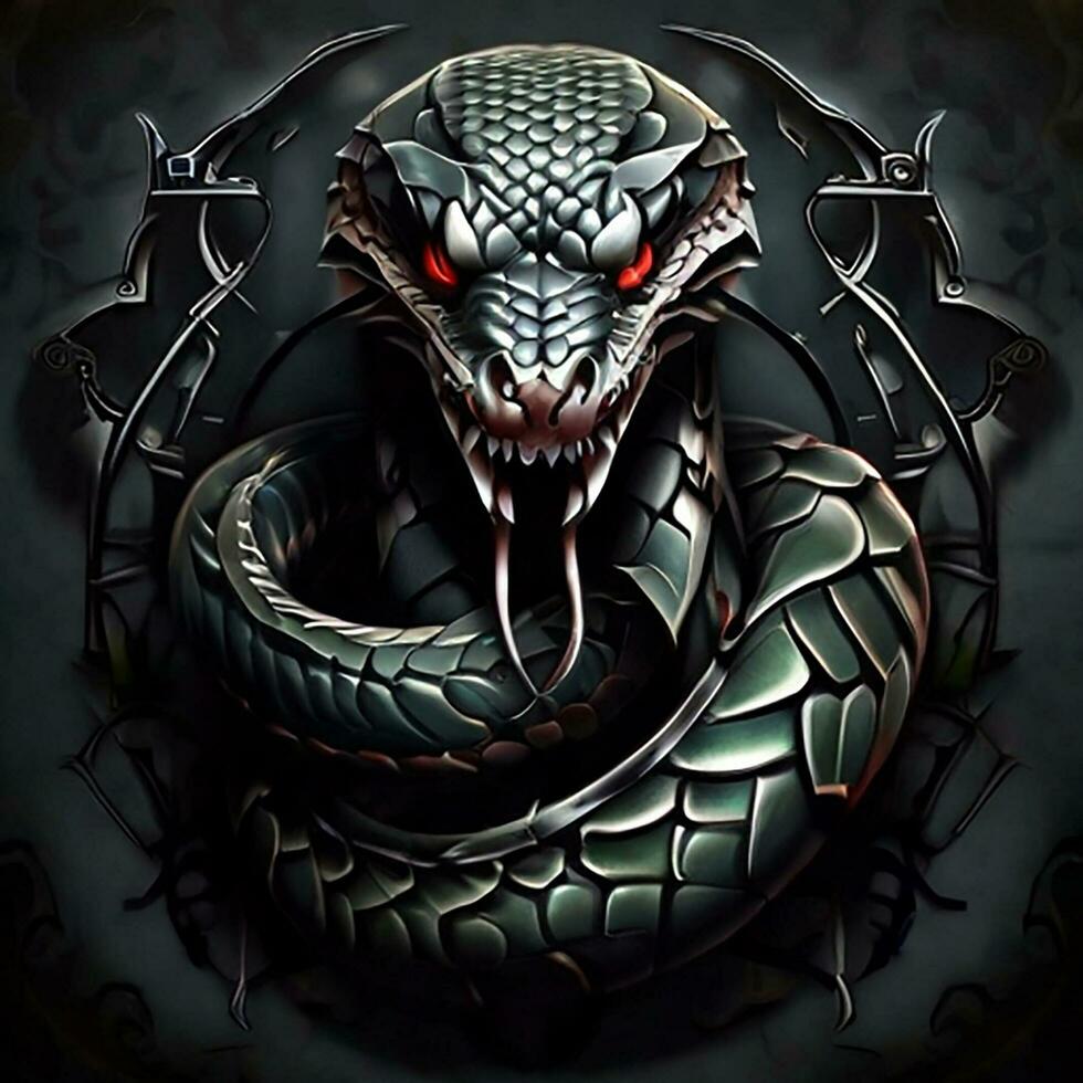 mal serpent, tatouage photo