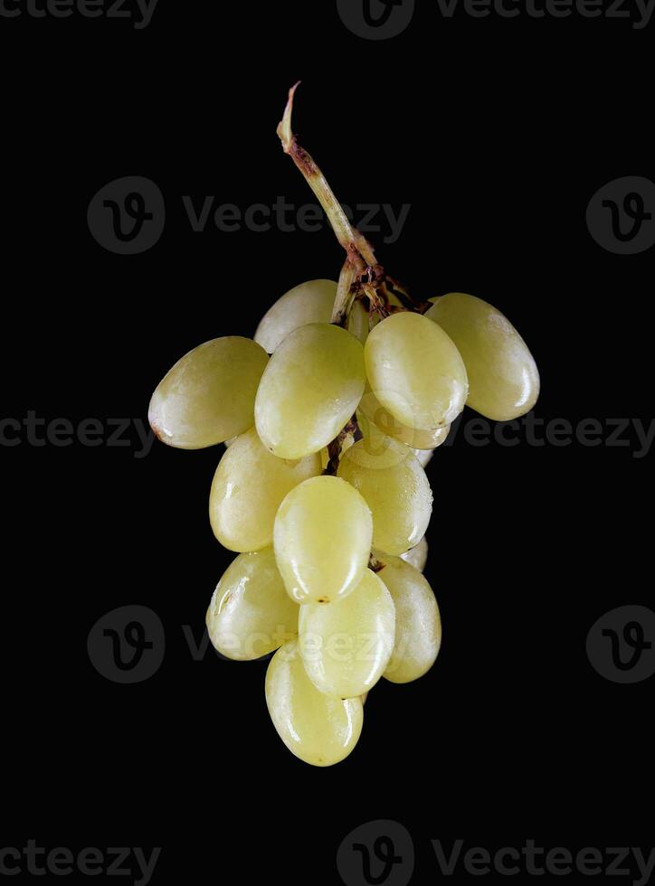 une bouquet de vert les raisins sur une foncé Contexte. photo