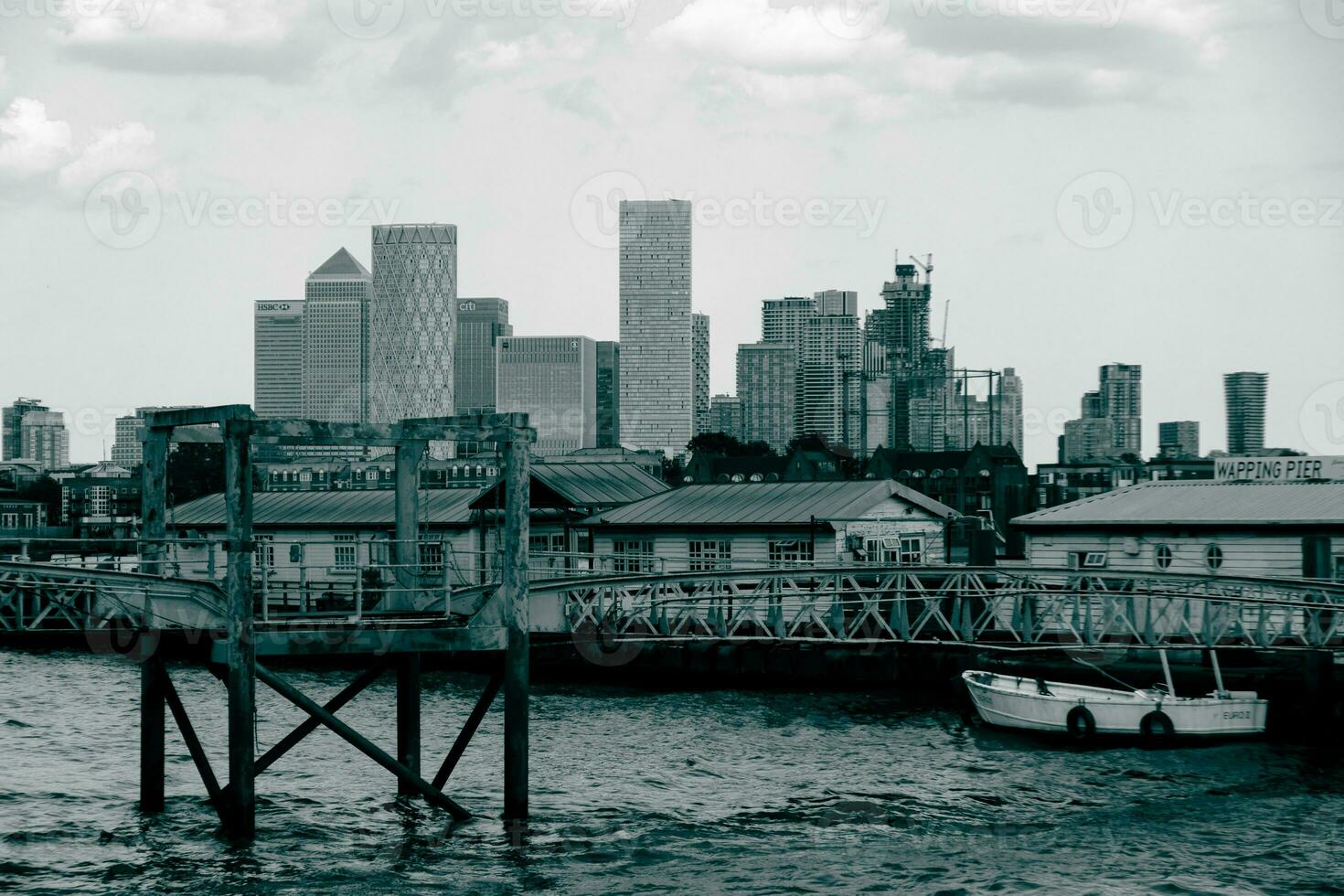 canari quai vue derrière wapping jetée dans Londres photo