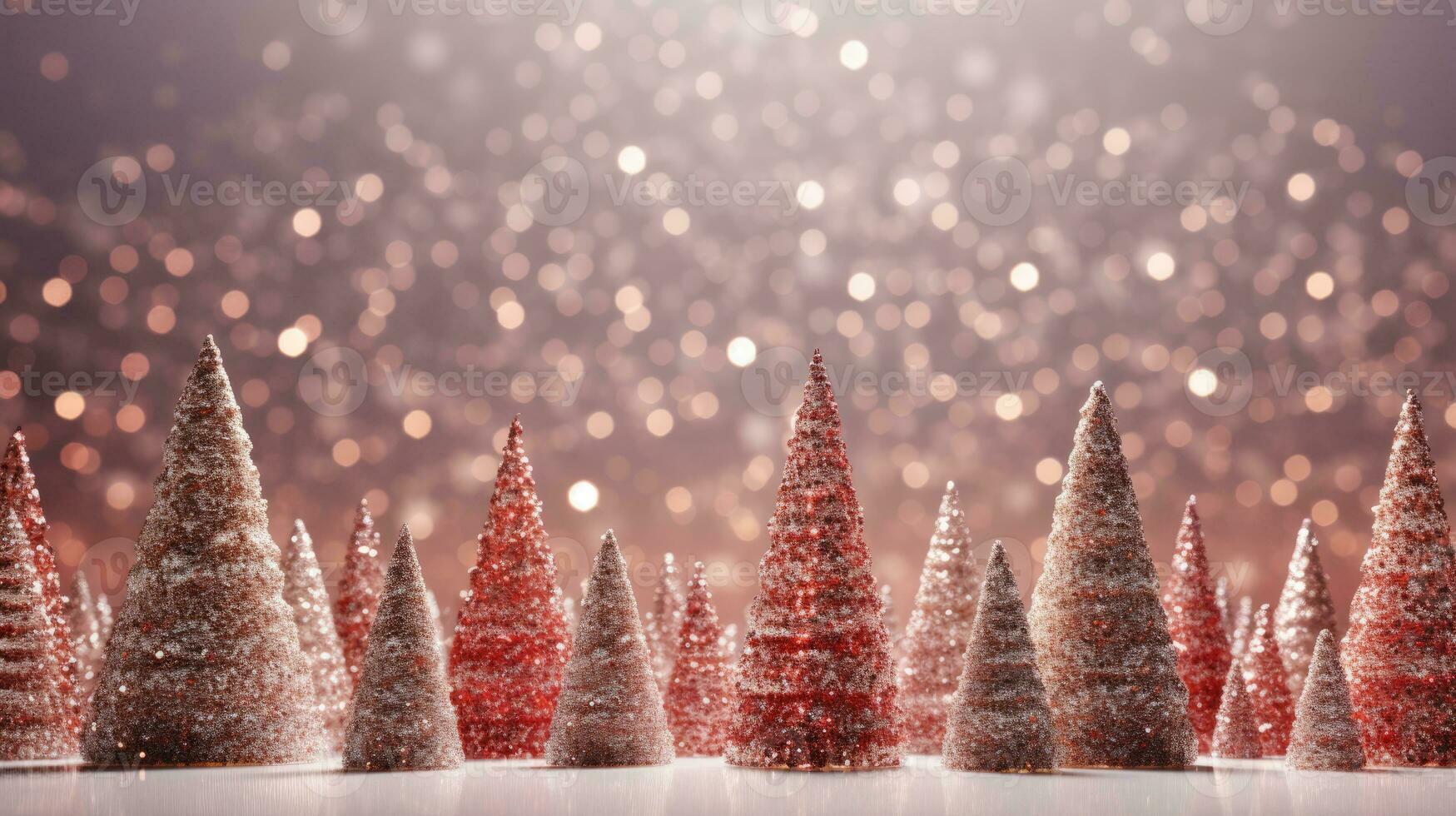 Noël arbre Noël vacances décoration avec briller bokeh arrière-plan, génératif ai photo