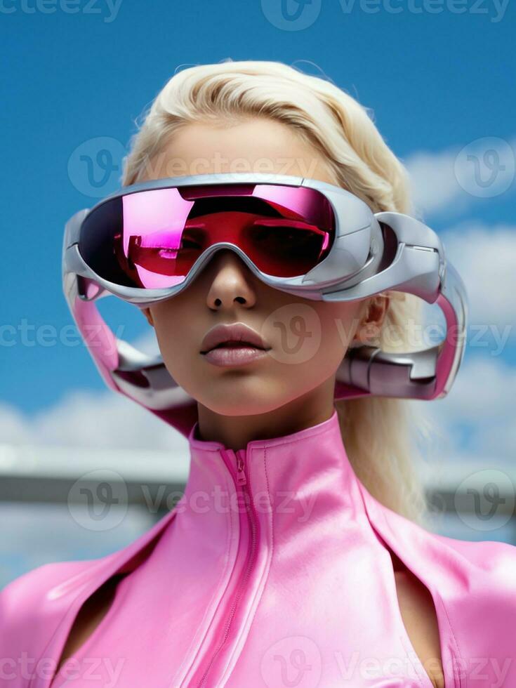 futuriste Vêtements sur femmes génératif ai photo