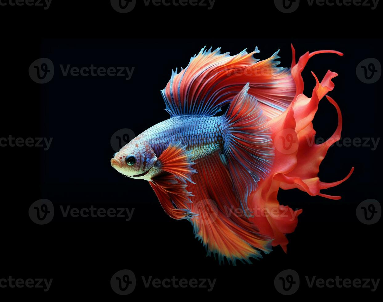 betta poisson, coloré combat Siamois poisson avec magnifique queue. ai génératif photo