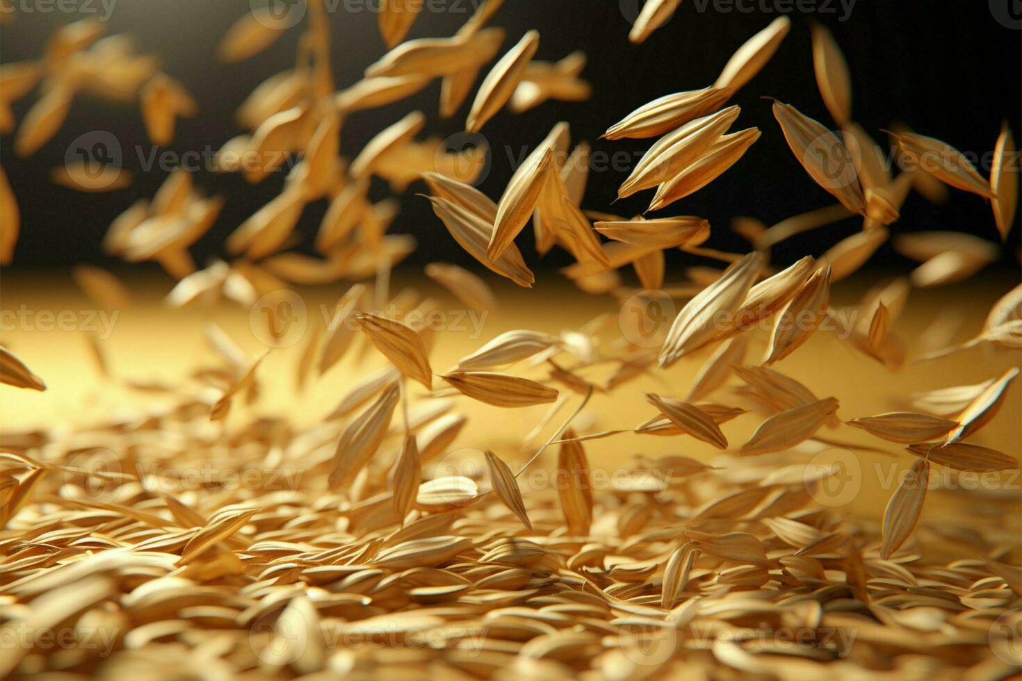 céréales de blé prendre vol, évoquant le esprit de nourriture ai généré photo