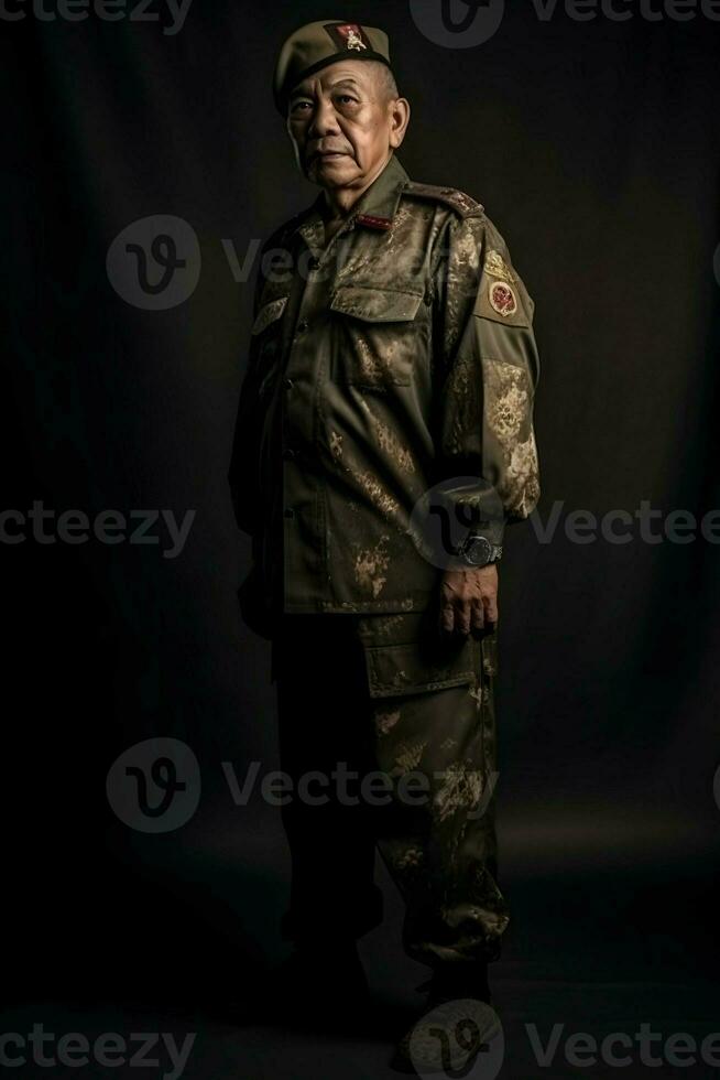 indonésien vétéran soldat ai génératif photo