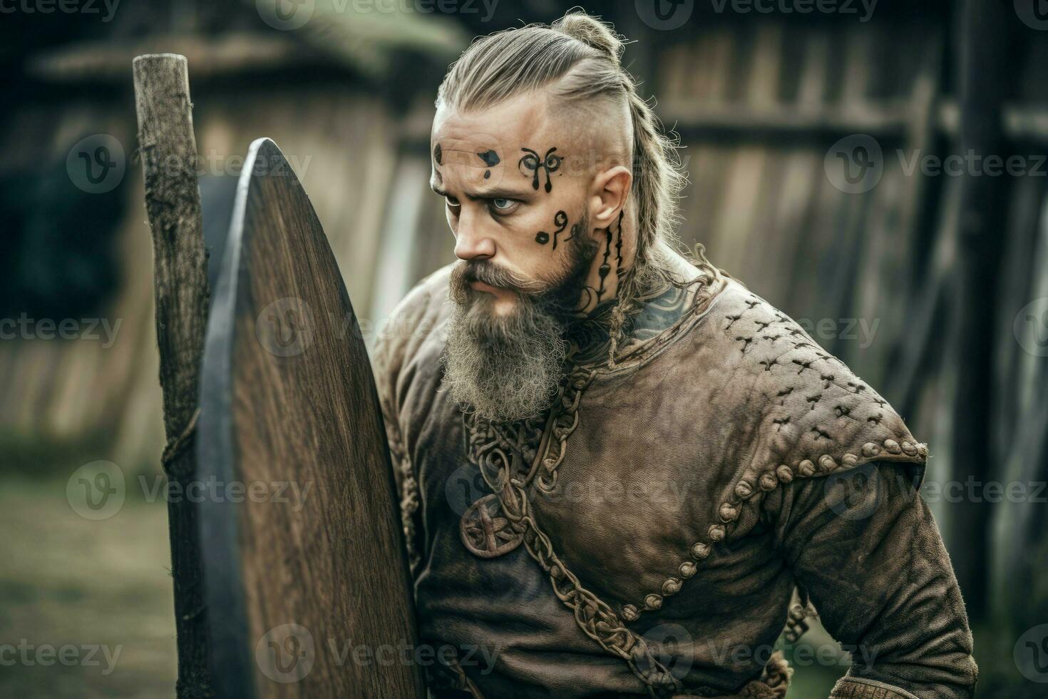 viking guerrier portrait. produire ai photo