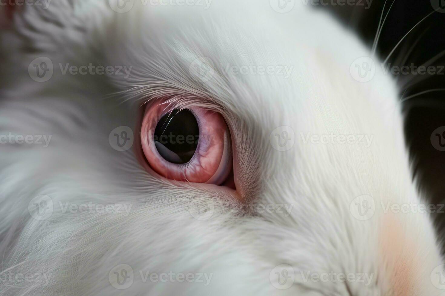 lapin rose œil mammifère. produire ai photo