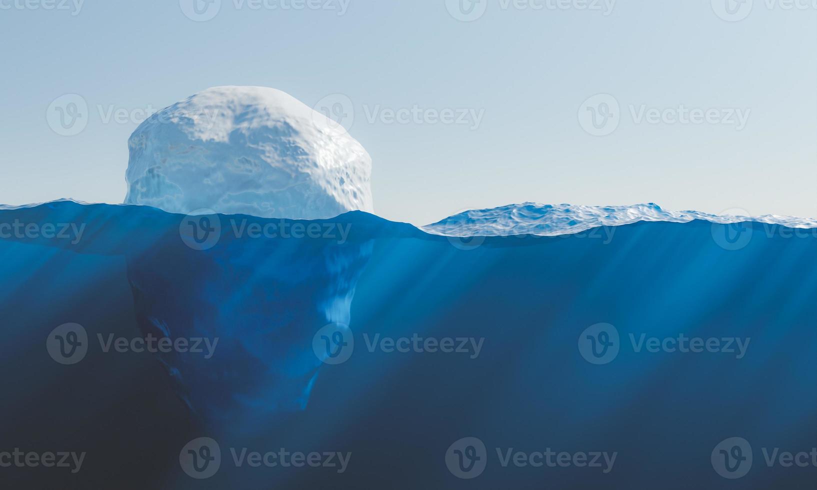 vue latérale d'un iceberg en train de fondre photo