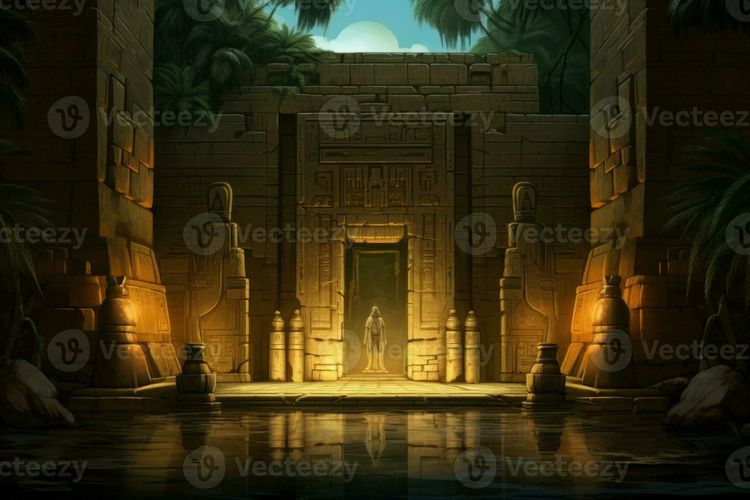 grandiose explorateur égyptien temple. produire ai photo