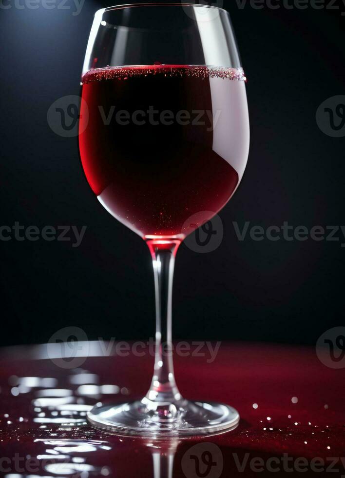 photo de le verre avec rouge du vin ai génératif