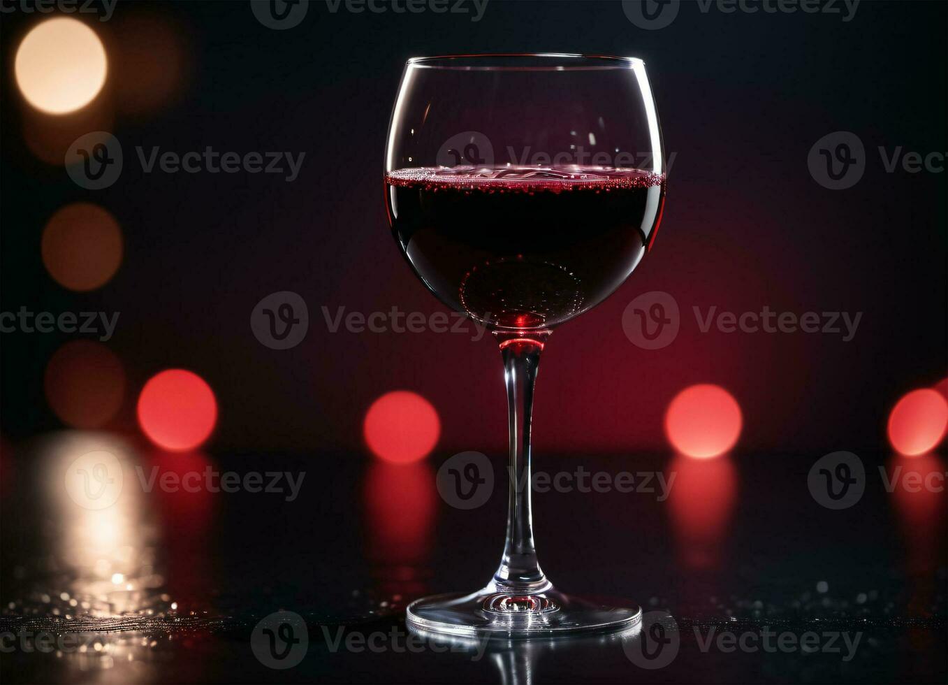 photo de le verre avec rouge du vin ai génératif