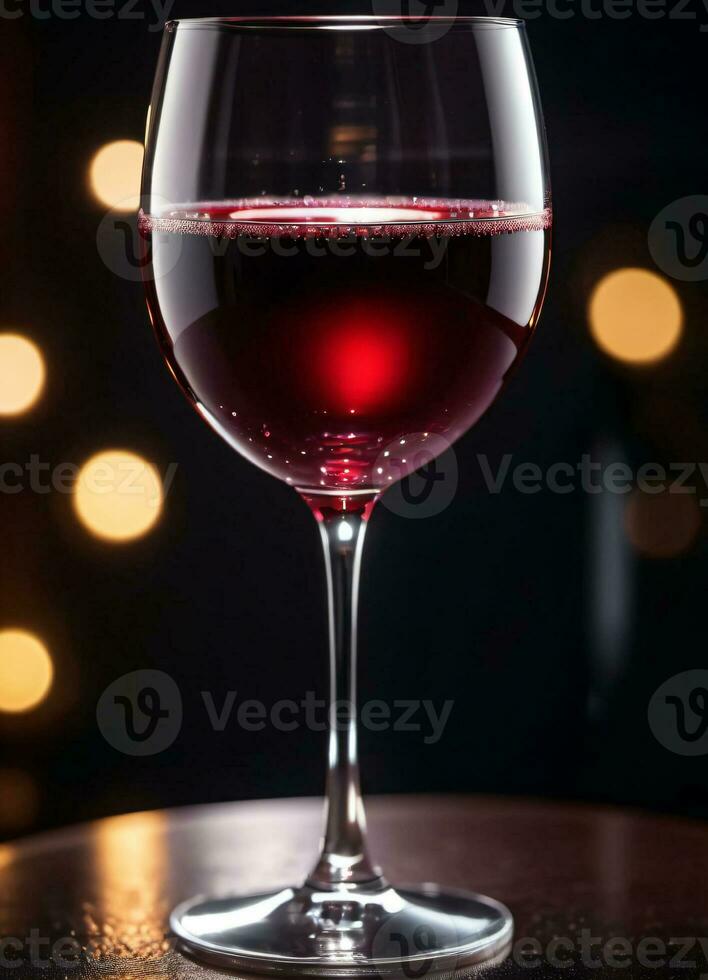 photo de le verre avec rouge du vin ai génératif