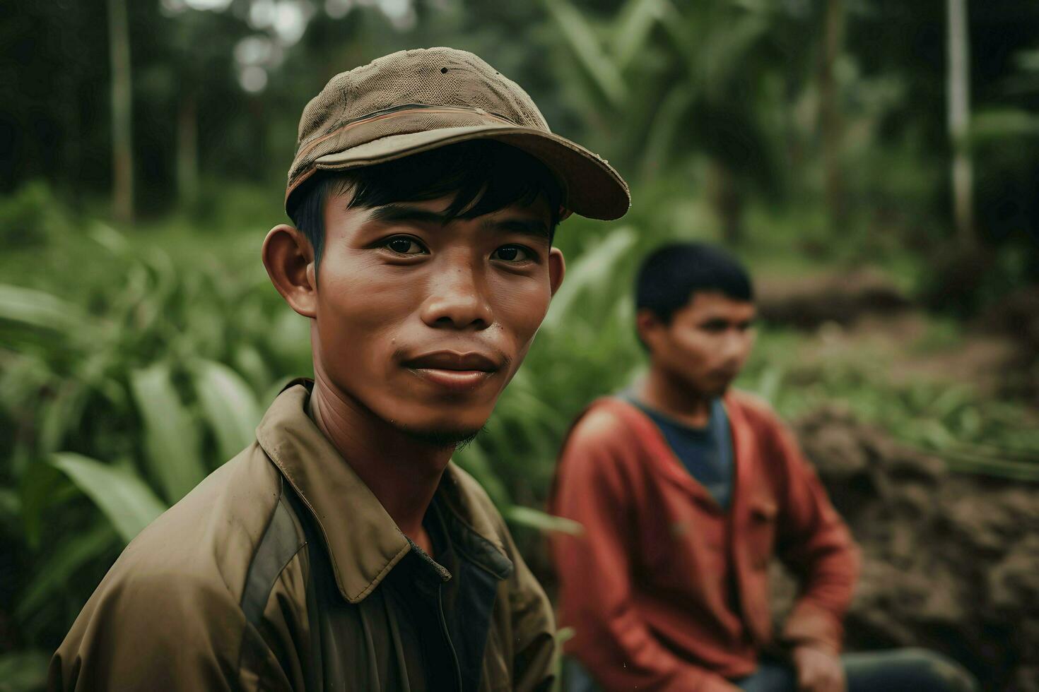 indonésien homme et difficile travail ai génératif photo