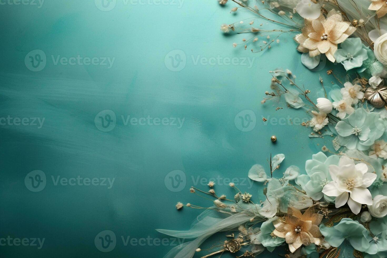 ai généré bleu fleur Contexte avec copie espace photo