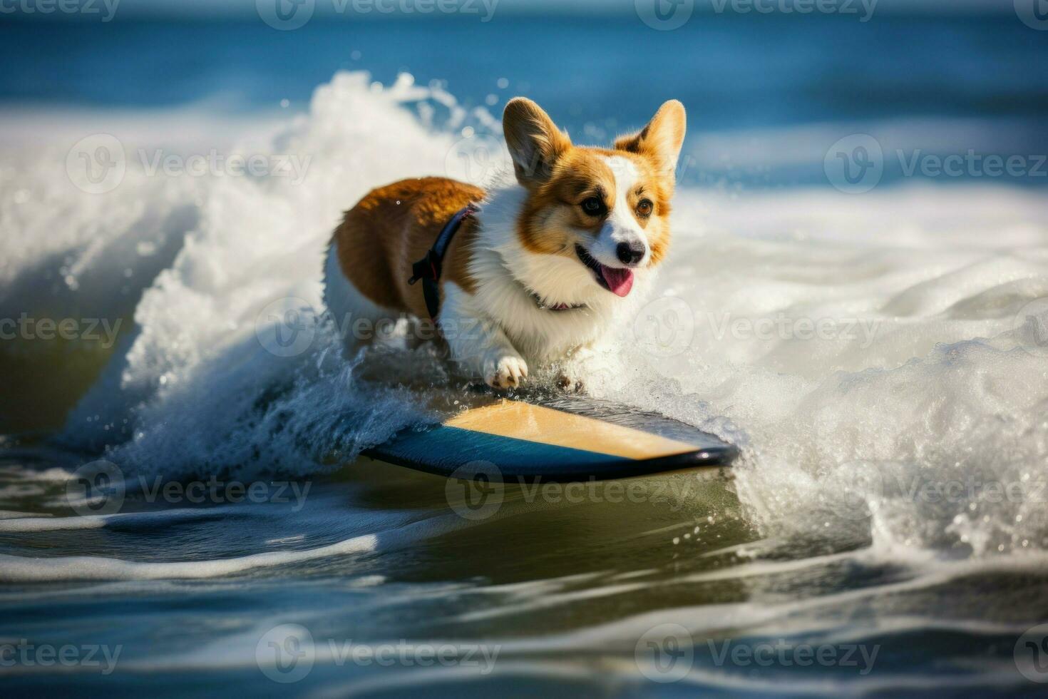 flottable corgi planche de surf. produire ai photo