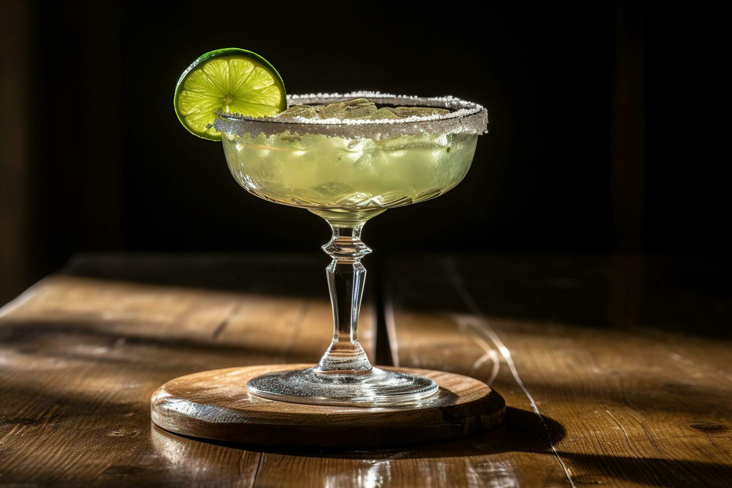 une Margarita avec citron vert sur haut, ai génératif photo