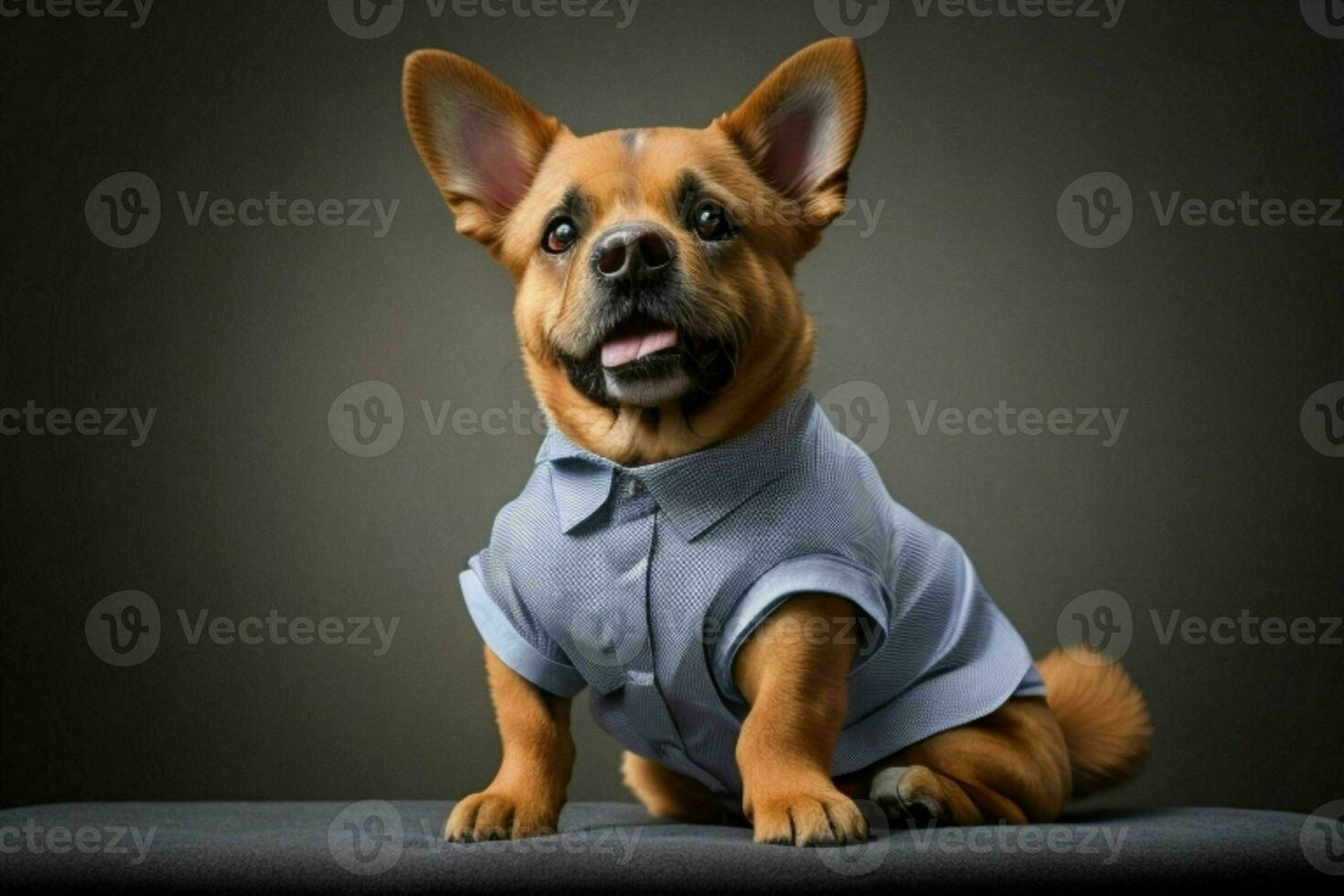mignonne chien portant chemise. ai génératif pro photo